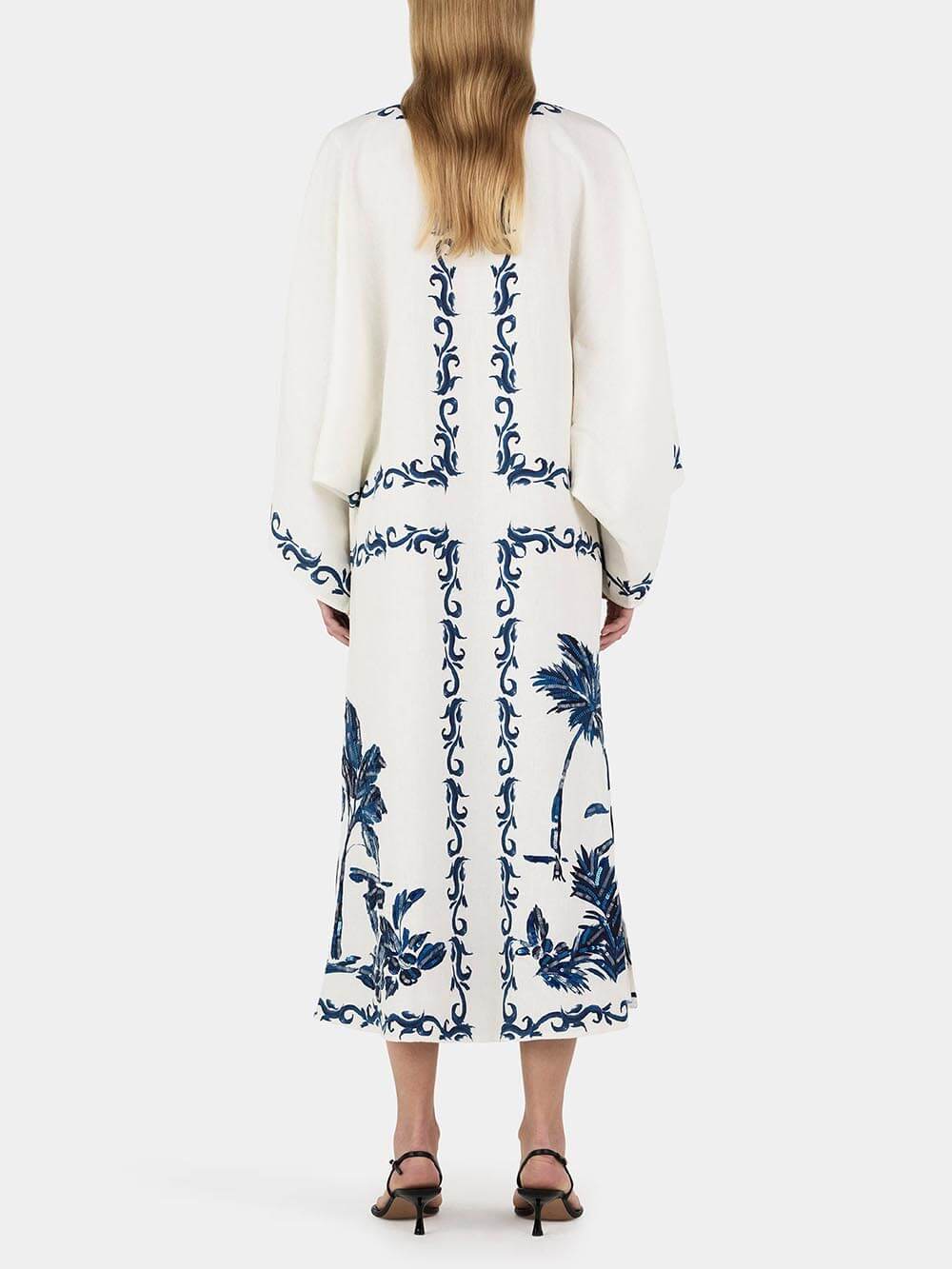 Daphne | Vintage Hawaiian Print Sequined Oversized Loose Midi Dress