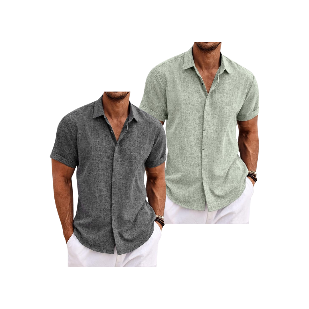 Get 2 Shirts for the Price of 1 β Men's Linen Short Sleeve Summer Shirt