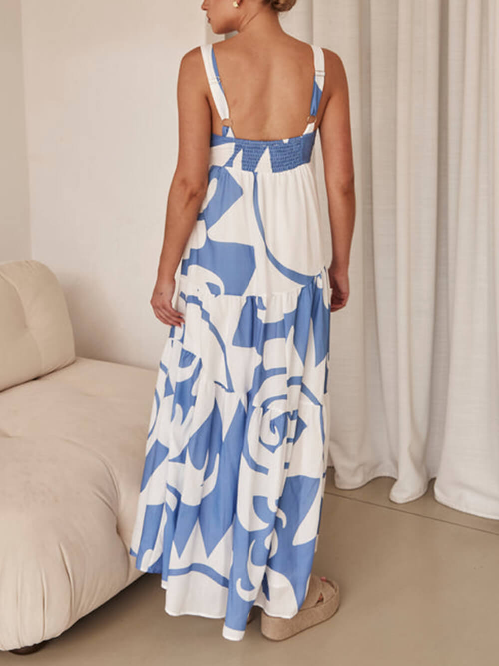 Alexandra | Enchanting Geometric Print Maxi Dress