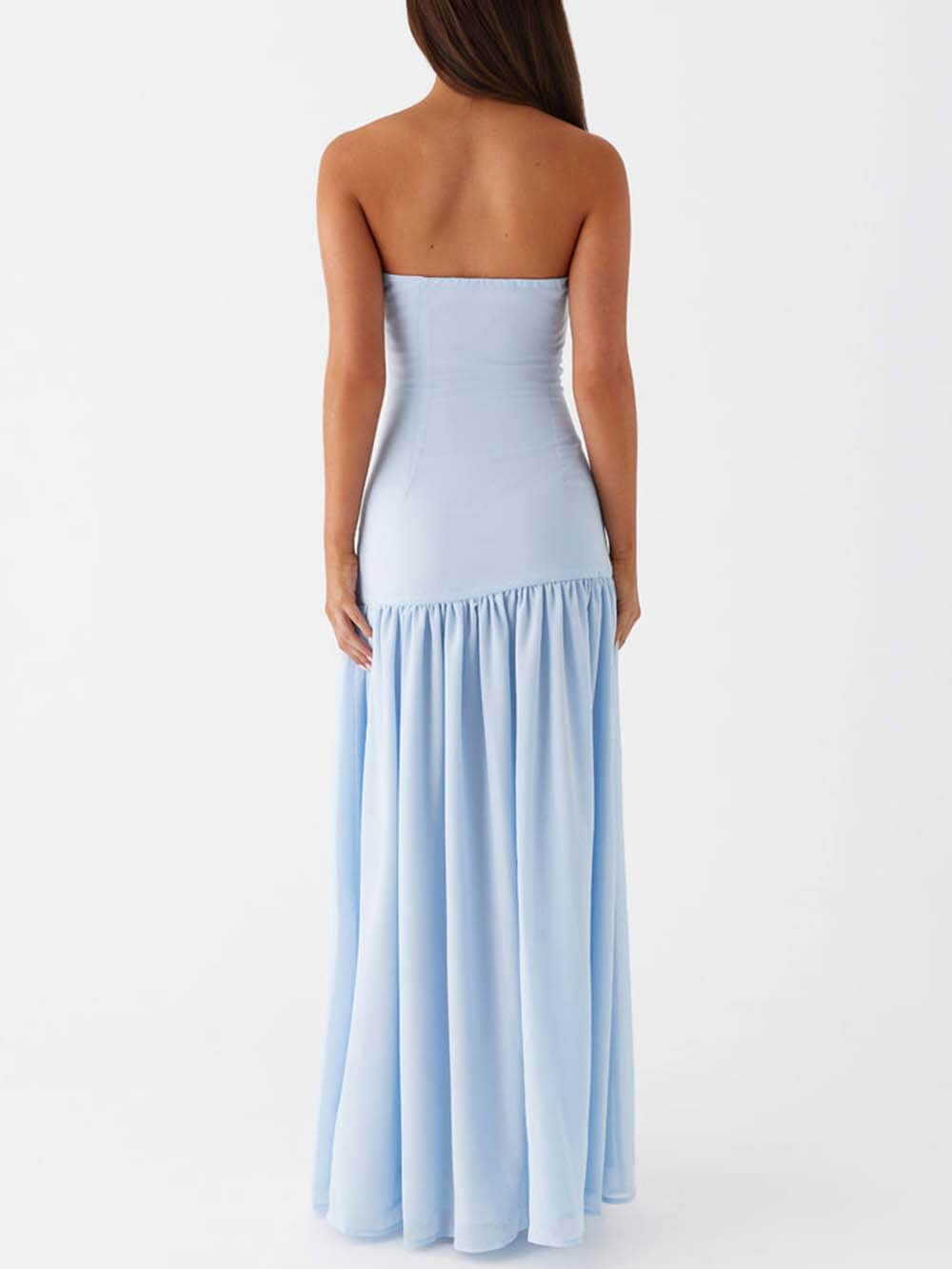 Melody | Exquisite Backless Pleats Strapless Maxi Dress