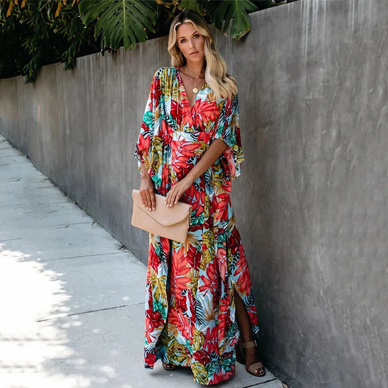 Noa | Plus Size Floral Kimono Maxi Dress