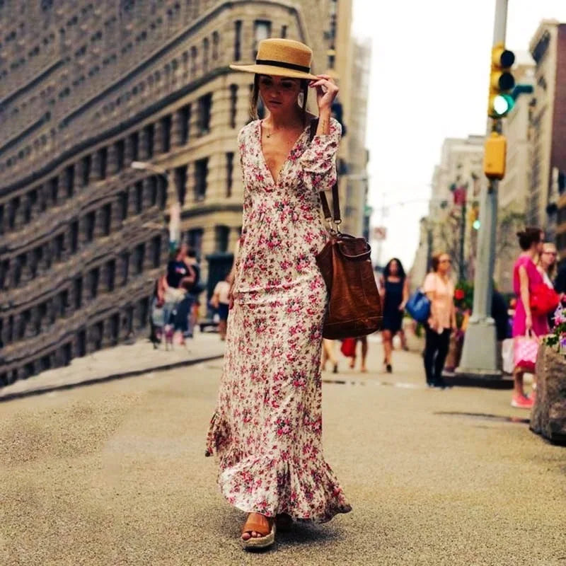 Maris | Floral Print Maxi Dress