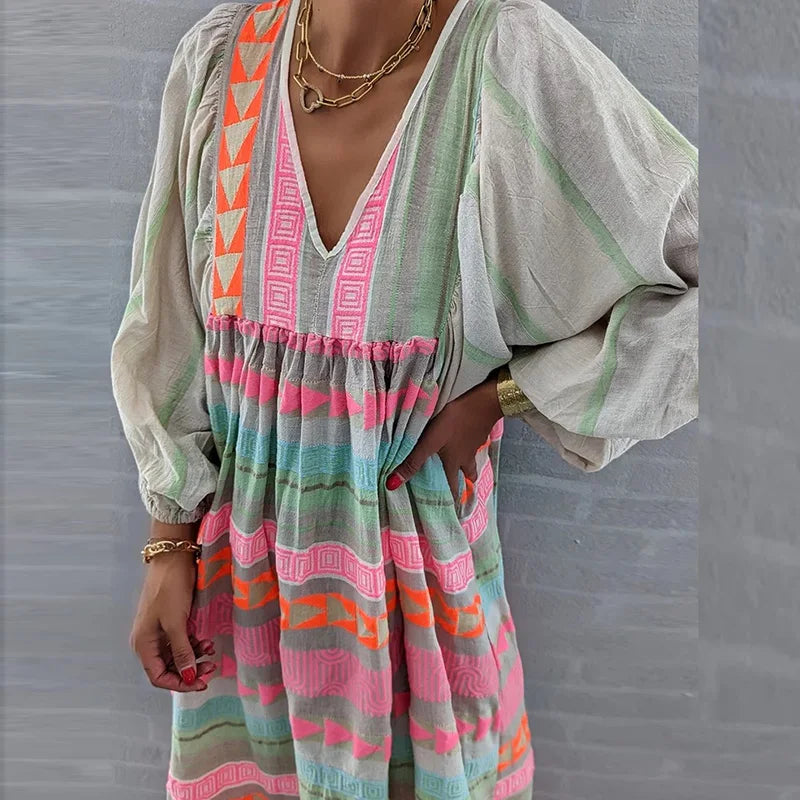 Zinnia | Autumn Vintage Empire Print Dress