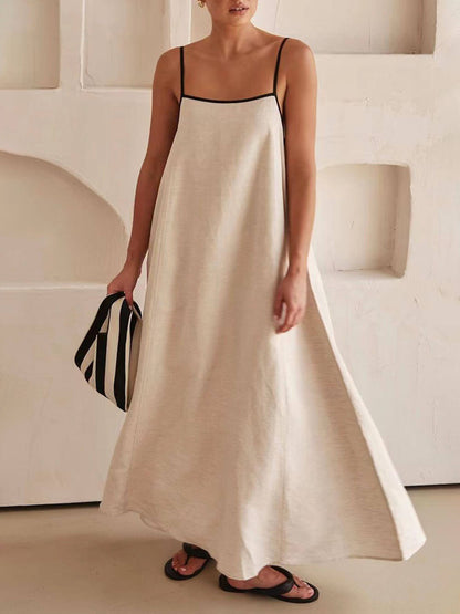 Fiona | A-line Summer Vibe Contrasting Suspender Dress
