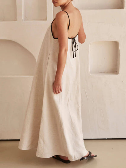 Fiona | A-line Summer Vibe Contrasting Suspender Dress