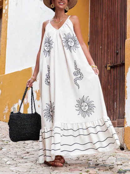 Stephanie | Unique Ethnic Under The Sun Printed V-Neck Dress
