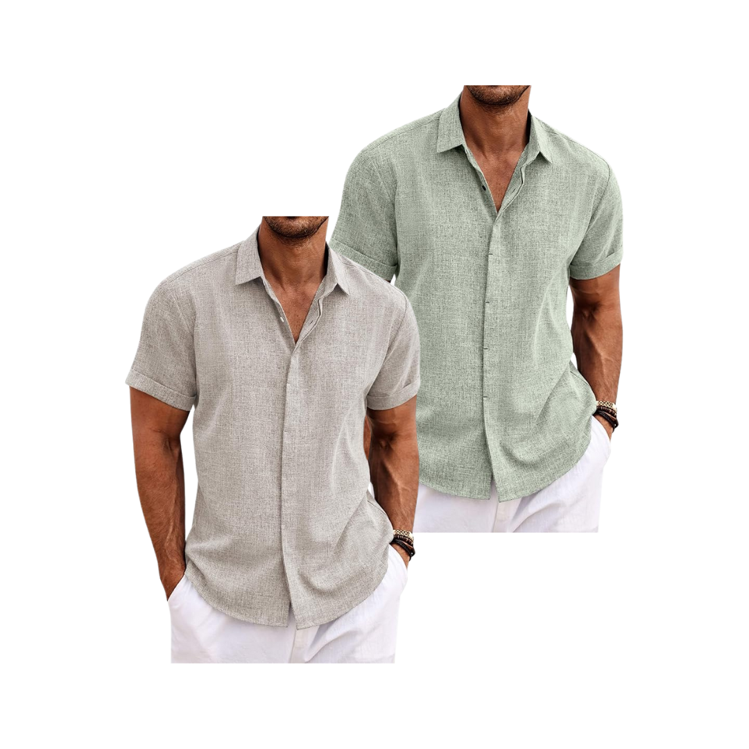 Get 2 Shirts for the Price of 1 – Men's Linen Short Sleeve Summer Shirt