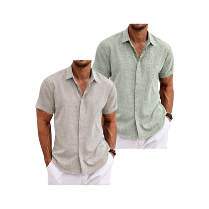 Get 2 Shirts for the Price of 1 – Men's Linen Short Sleeve Summer Shirt