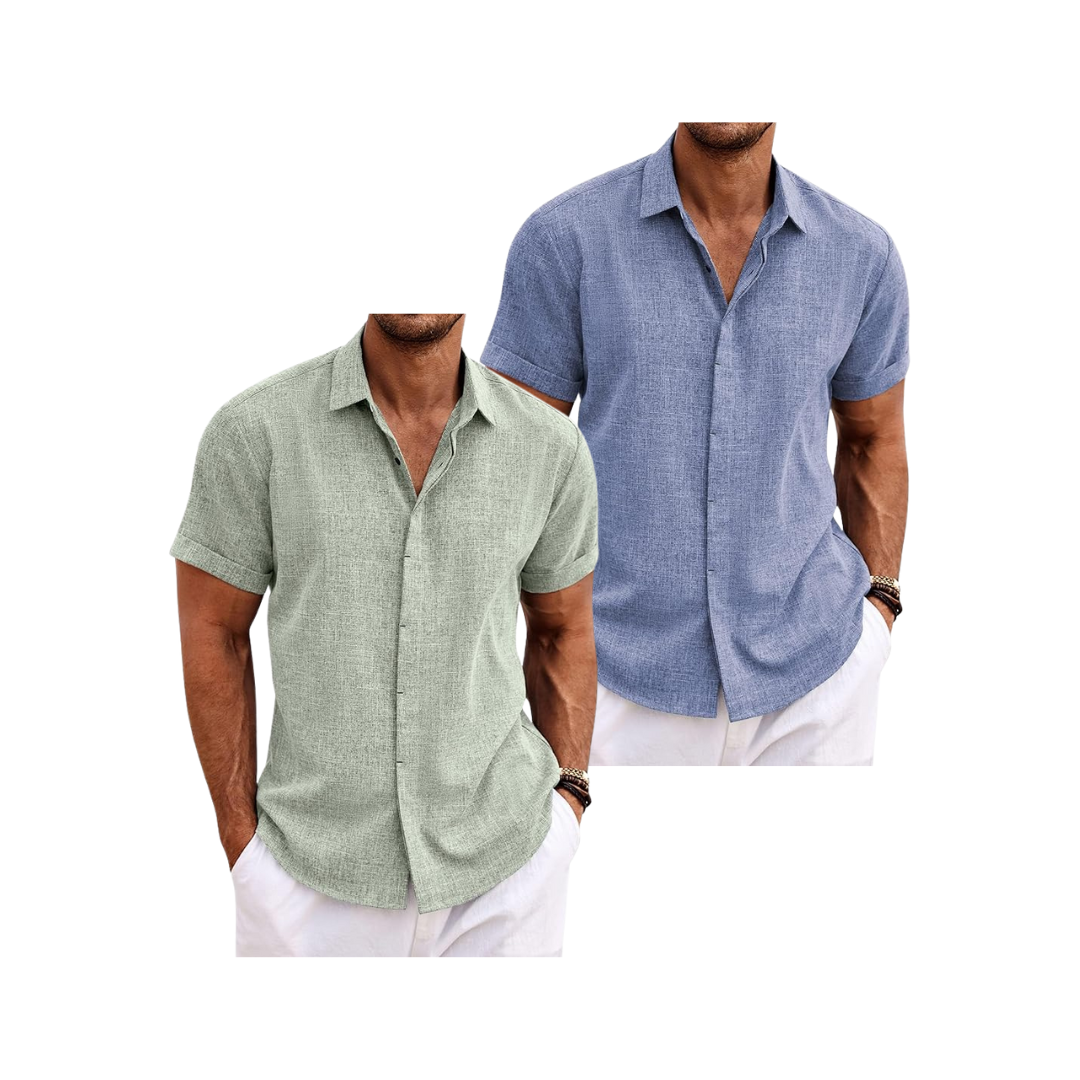 Get 2 Shirts for the Price of 1 – Men's Linen Short Sleeve Summer Shirt