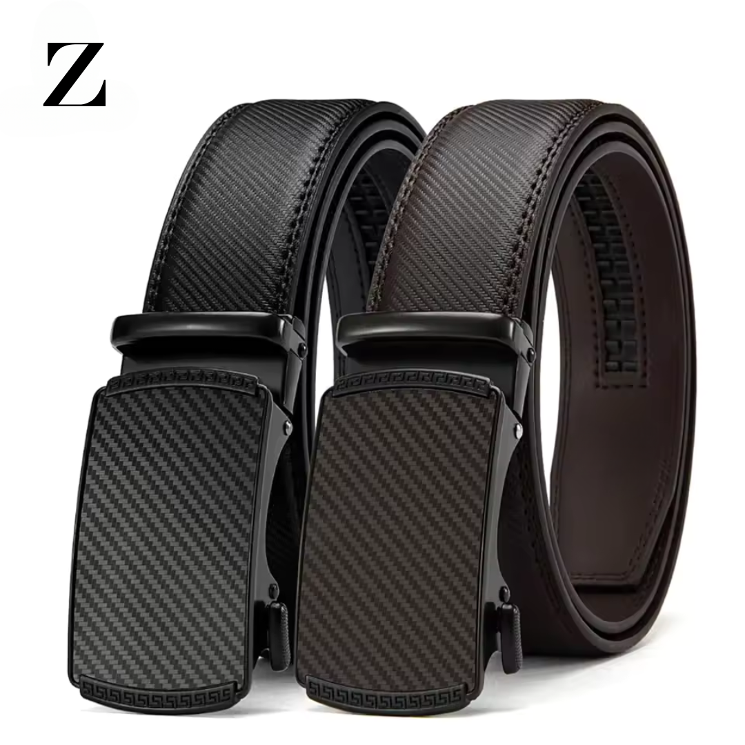 Leather Belt for Men – Buy 1, Get 2! Automatic Ratchet Belt for Jeans & Everyday Wear (1 3/8")