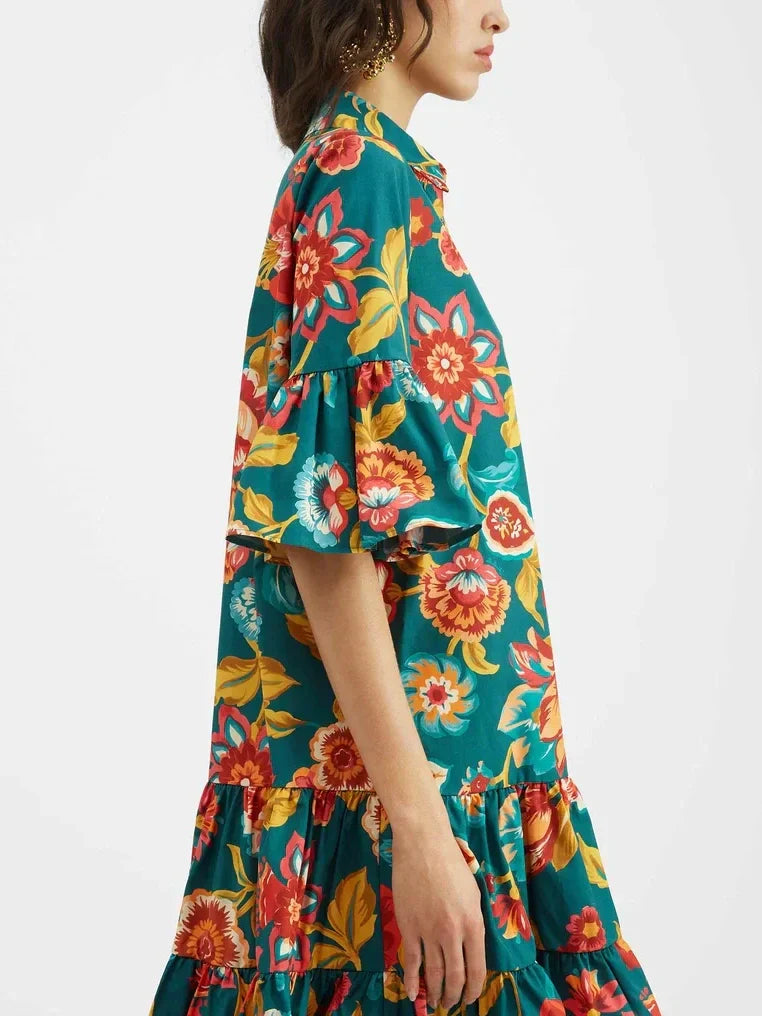 Stella | Unique Flora Print Mini Dress