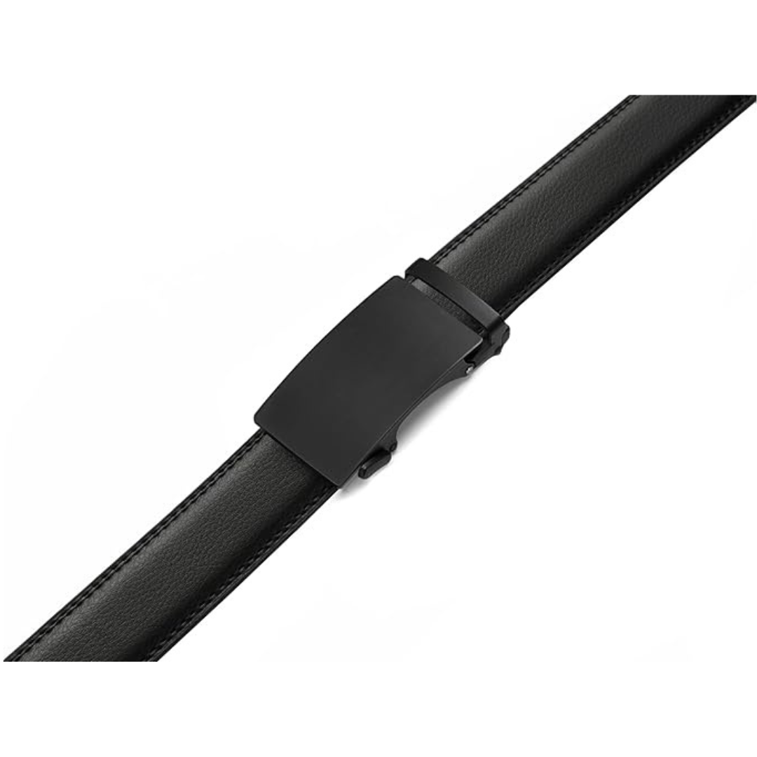 Leather Belt for Men – Buy 1, Get 2! Automatic Ratchet Belt for Jeans & Everyday Wear (1 3/8")