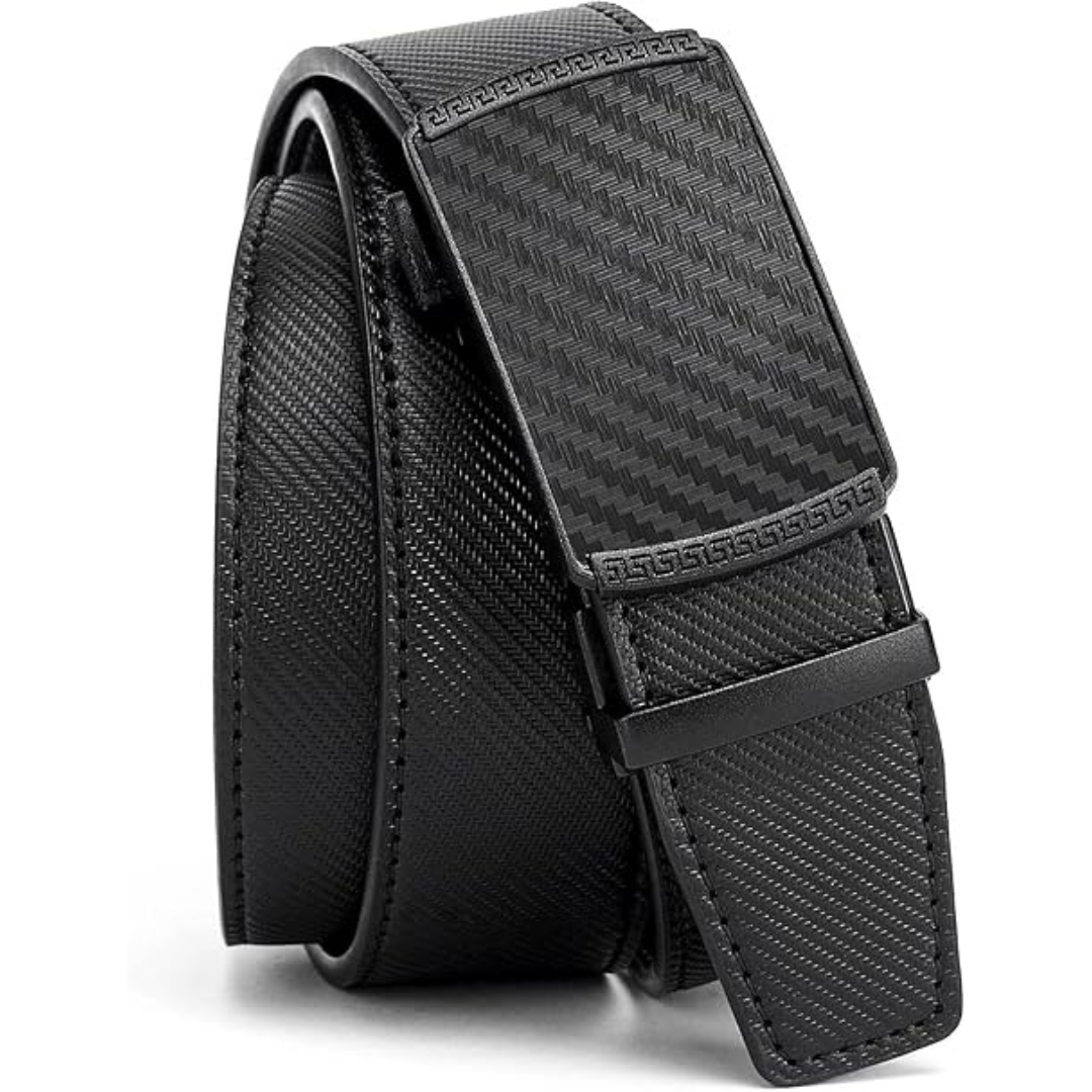 Leather Belt for Men – Buy 1, Get 2! Automatic Ratchet Belt for Jeans & Everyday Wear (1 3/8")