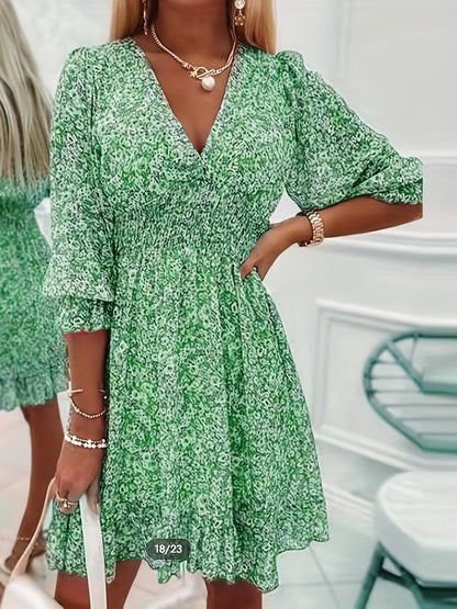 Harper - Floral Shirred Waist Dress