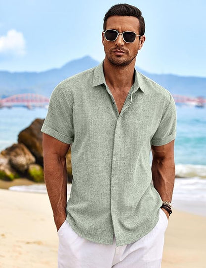 Get 2 Shirts for the Price of 1 – Men's Linen Short Sleeve Summer Shirt