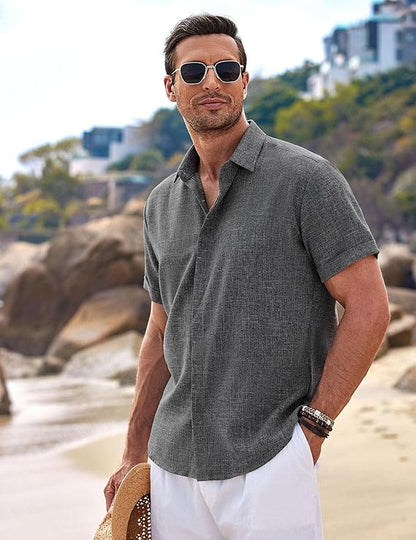 Get 2 Shirts for the Price of 1 – Men's Linen Short Sleeve Summer Shirt