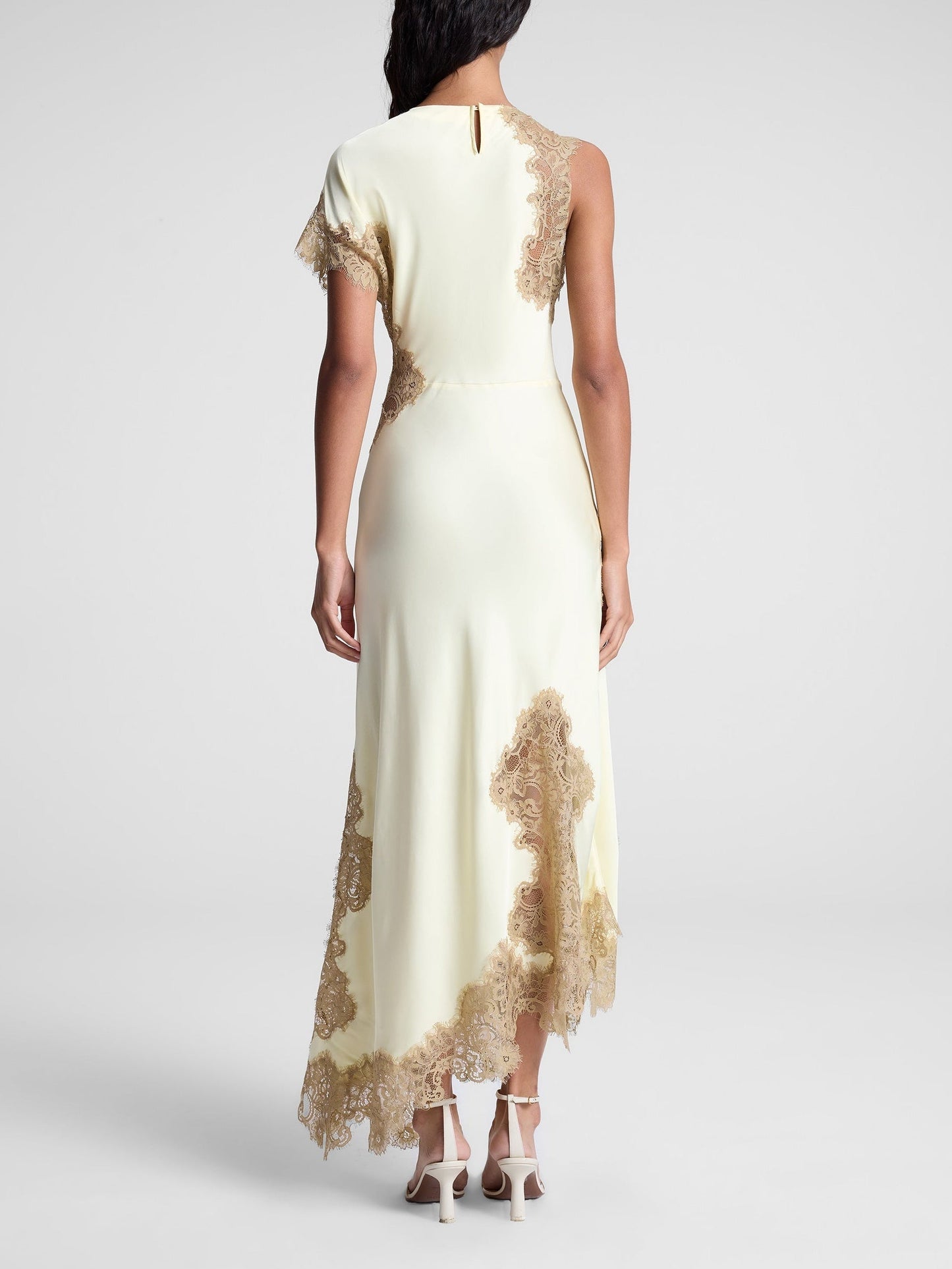 Ivory | Satin and Lace Maxi Dress
