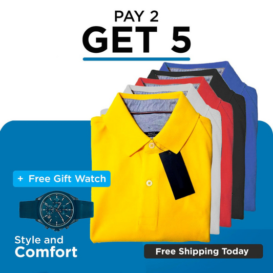 KIT ZEN POLO SHIRTS [PAY 2 GET 5] + WATCH