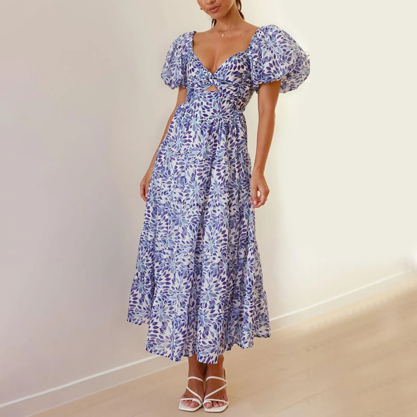 Mira | V-Neck Floral Formal Maxi Dress