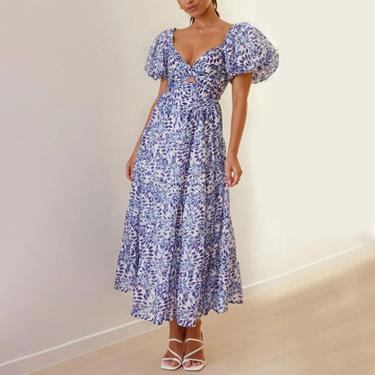Mira | V-Neck Floral Formal Maxi Dress