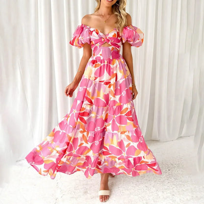 Mira | V-Neck Floral Formal Maxi Dress